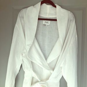 FLAX by Jeanne Engelhart Long Linen Wrap Robe